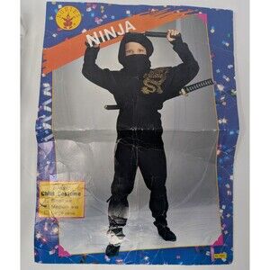 Rubie's Vintage 90s Ninja Halloween Costume Kids Medium 8-10 Complete 5-Piece